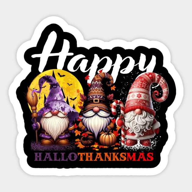 Thanksgiving Gnomes Christmas Happy HalloThanksMas Sticker by Schoenberger Willard